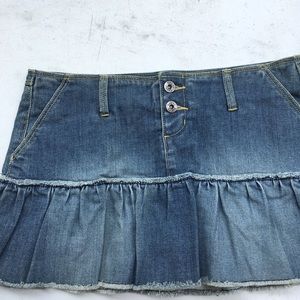Distressed Denim mini skirt